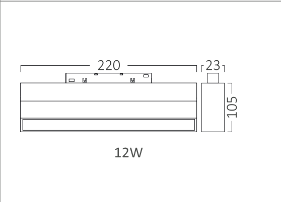 MAGNET HAREKETLİ LİNEER SPOT 12W TEK